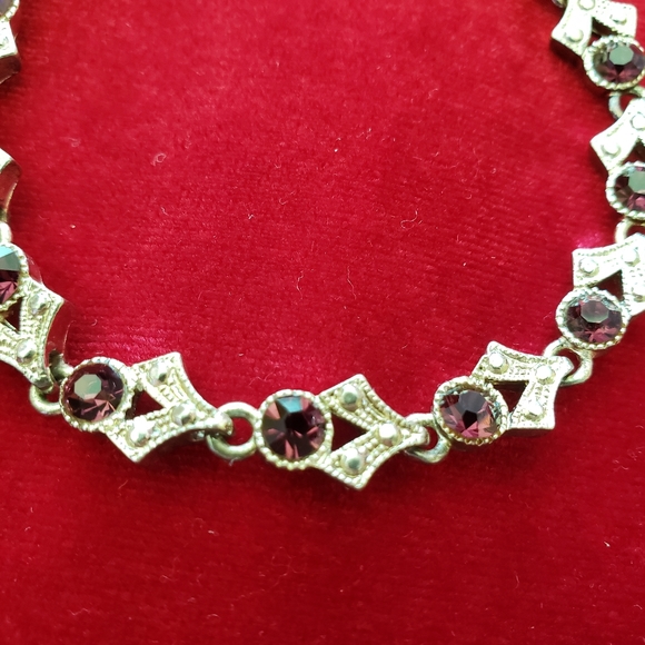 Vintage purple Rignstones bracelet - Picture 11 of 13